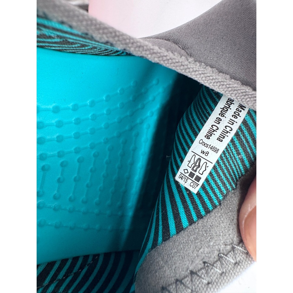 Crocs Duet Busy Day Slip On Shoes Womens Size 8 Grey Blue Comfort Flats 200234 - Picture 9 of 10